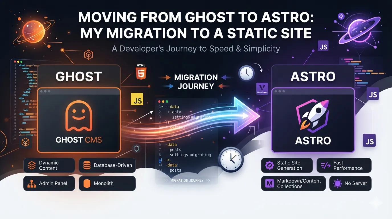 Cover for Saying Goodbye to Ghost: My Move to a Static Astro Site on Cloudflare Pages